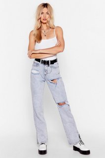 Straight Leg Light Wash Jeans
