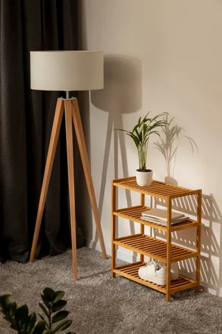 Tripod Floor Lamp with Linen Shade