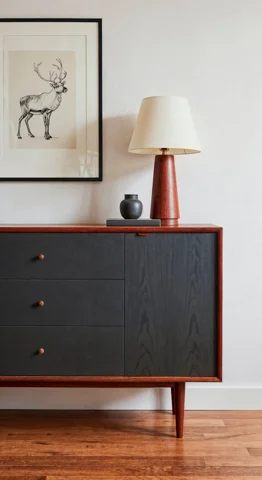 Mid-Century Sideboard, Charcoal