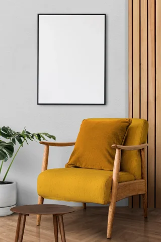 Mustard Yellow Wooden Armchair